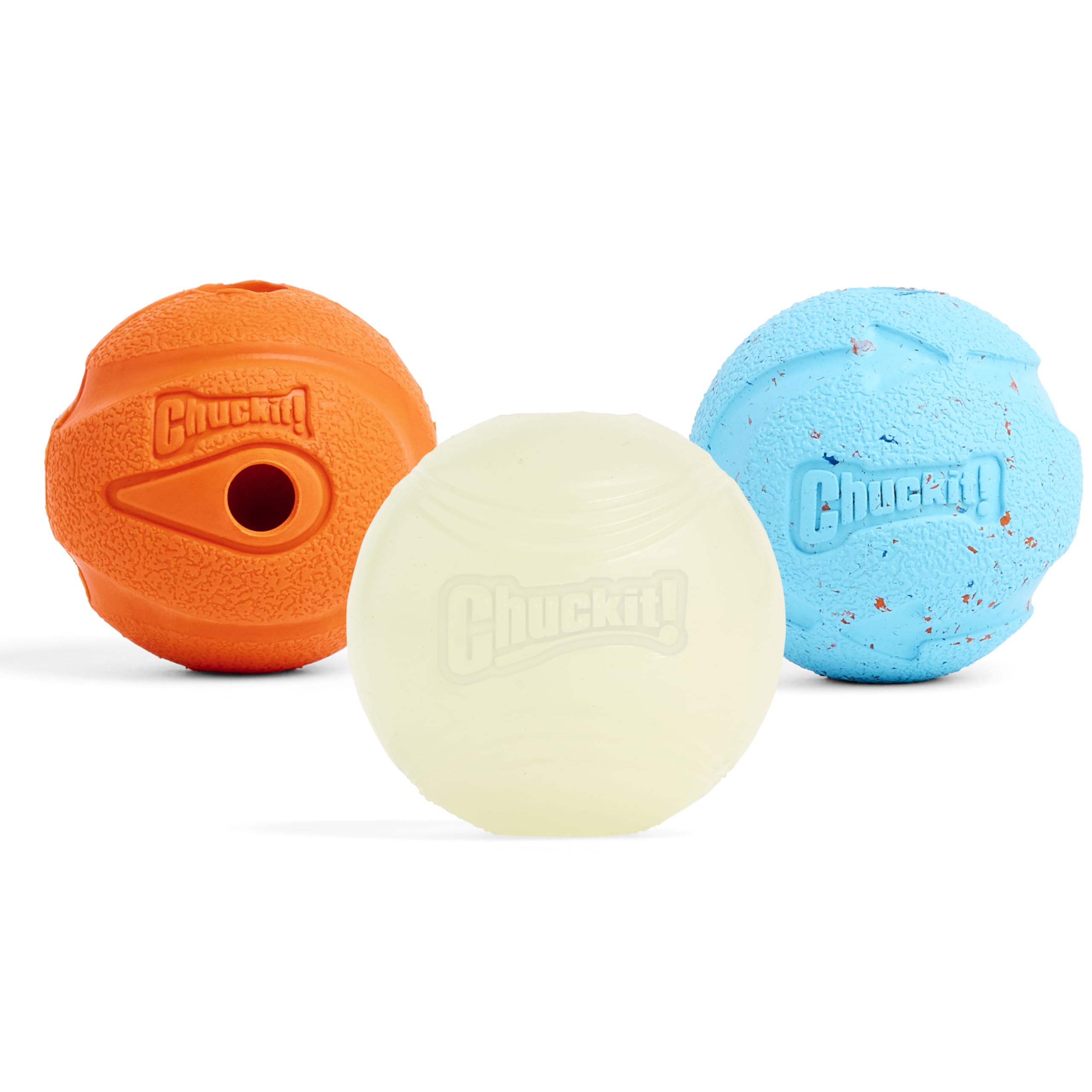 Chuckit Gen 1 Fetch Pack Dog Balls - Interactive Dog Toys, High-Bounce Fetch Ball, Floating Ultra and Rugged Balls, Durable - Size Medium, 2.5-inch Diameter, Set of 3, Medium (2.5