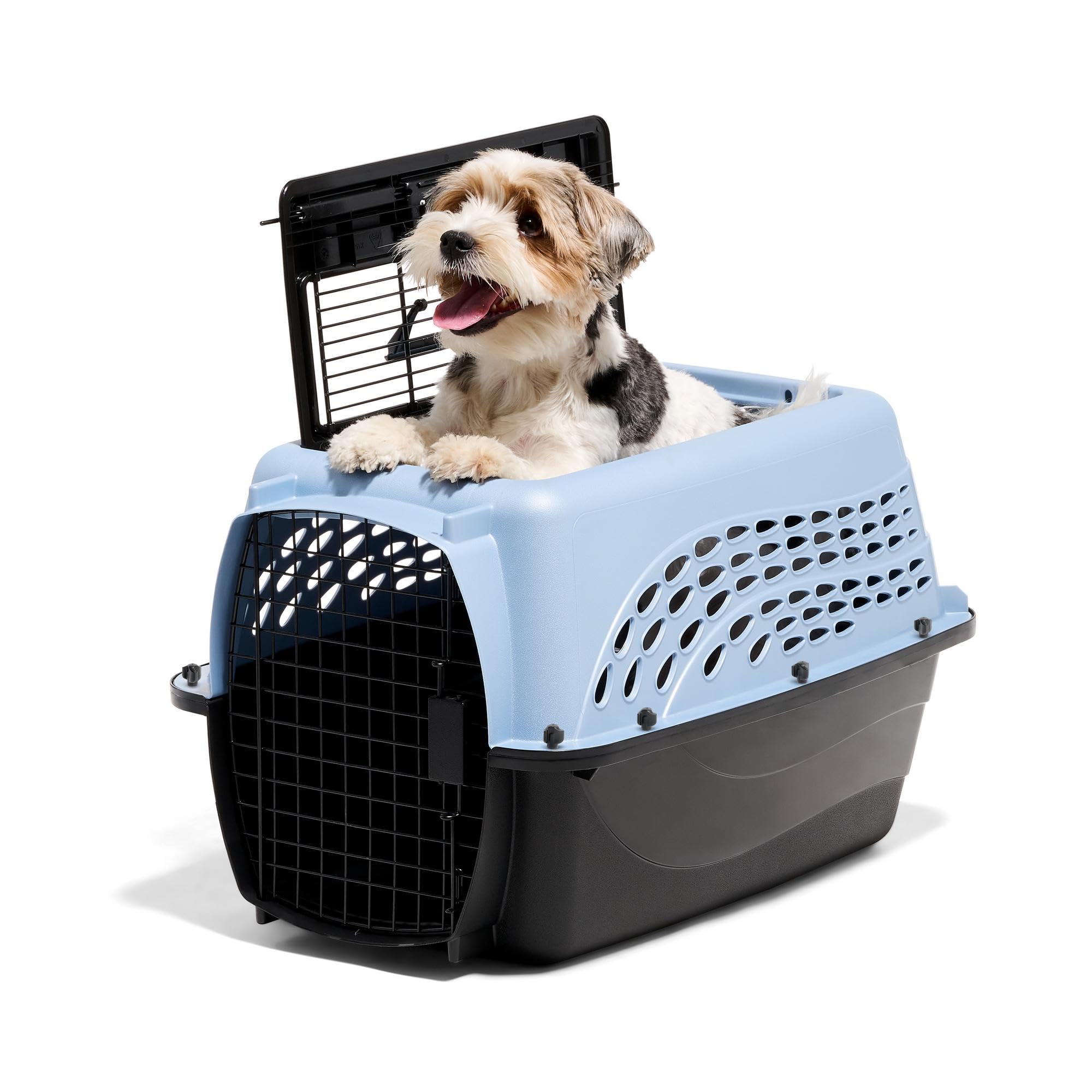 Petmate Dog Crates for Small Dogs & Cat Carriers, Two-Door Plastic Pet Kennel, Top & Front Loading, Made in USA, 24
