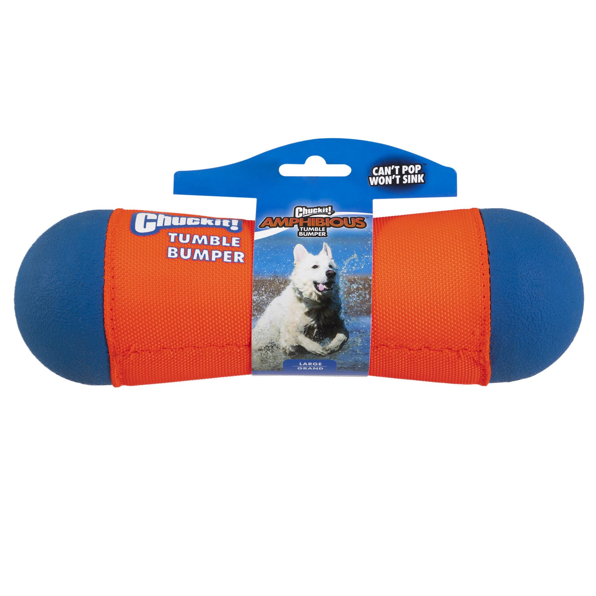 Chuckit! Amphibious Tumble Bumper Dog Toy, Floats on water,Large, Large, Tumbler Bumper