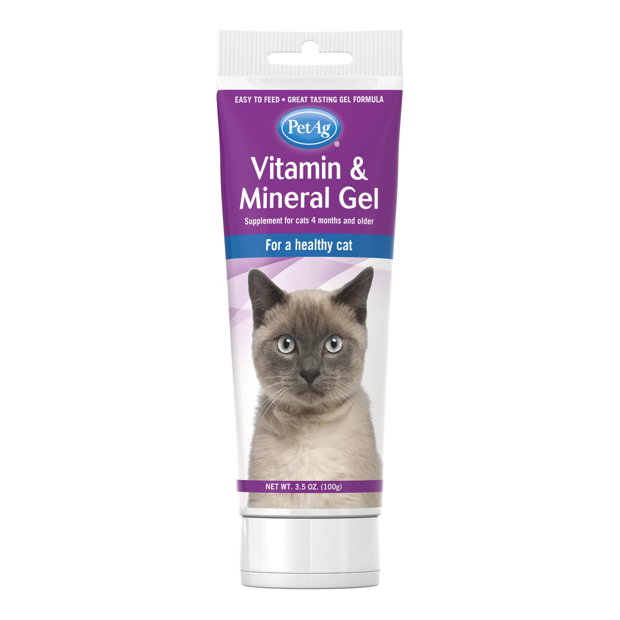 PetAg Vitamin & Mineral Gel Supplement for Cats - 3.5 oz - Provides Basic Daily Vitamins & Minerals for Cats 4 Months and Older - Easy to Digest