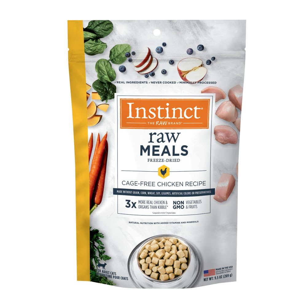 Instinct Raw Meals Freeze-Dried Chicken Cat Food, 9.5 oz. Bag, Chicken - Cat, 9.5 Ounce (Pack of 1)