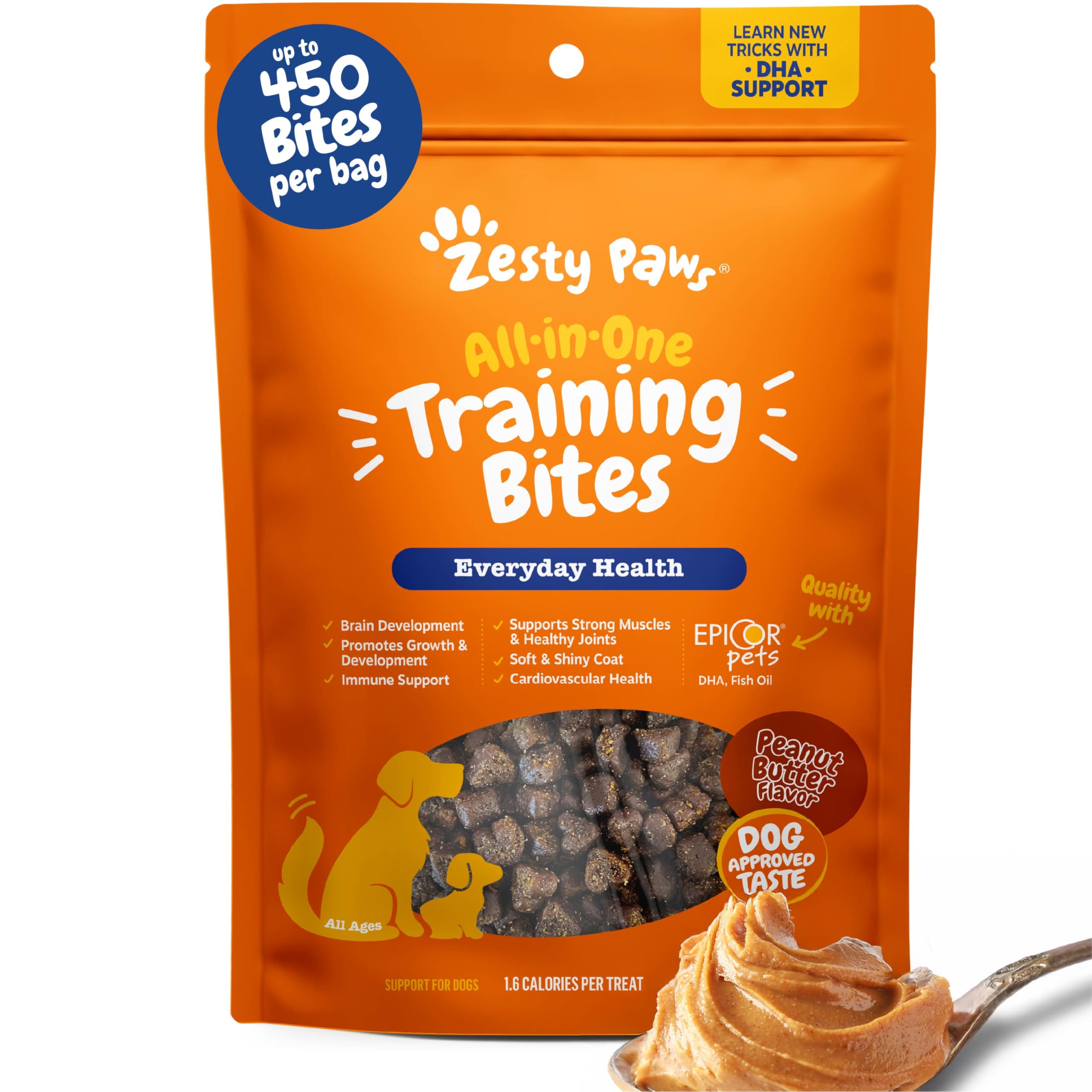 Zesty Paws Training Treats for Dogs & Puppies - Dog Treats for Training - Healthy Dog Chews for Hip, Joint & Muscle Health - for All Breeds and Ages - PB Flavor - 8oz