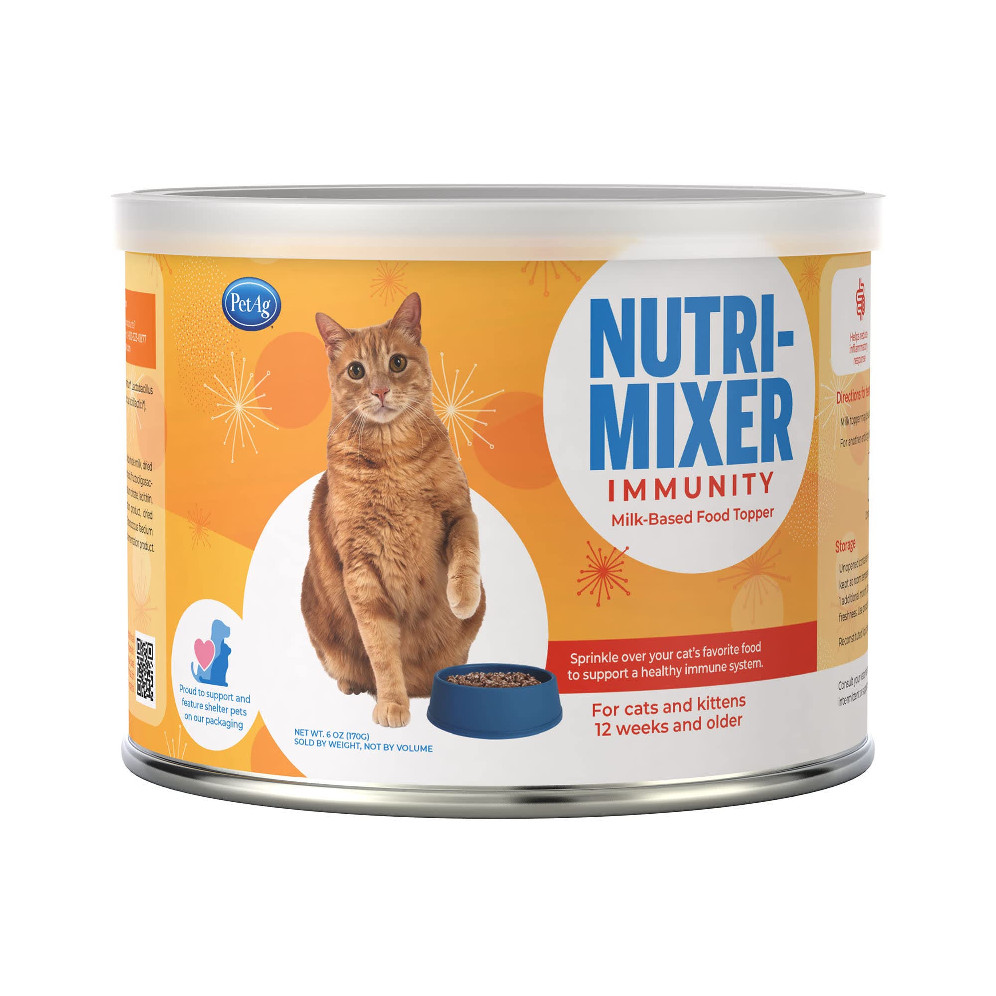 Pet-Ag Nutri-Mixer Immunity - 6 oz - Milk-Based Food Topper for Cats & Kittens 12 Weeks and Older - Easy to Digest