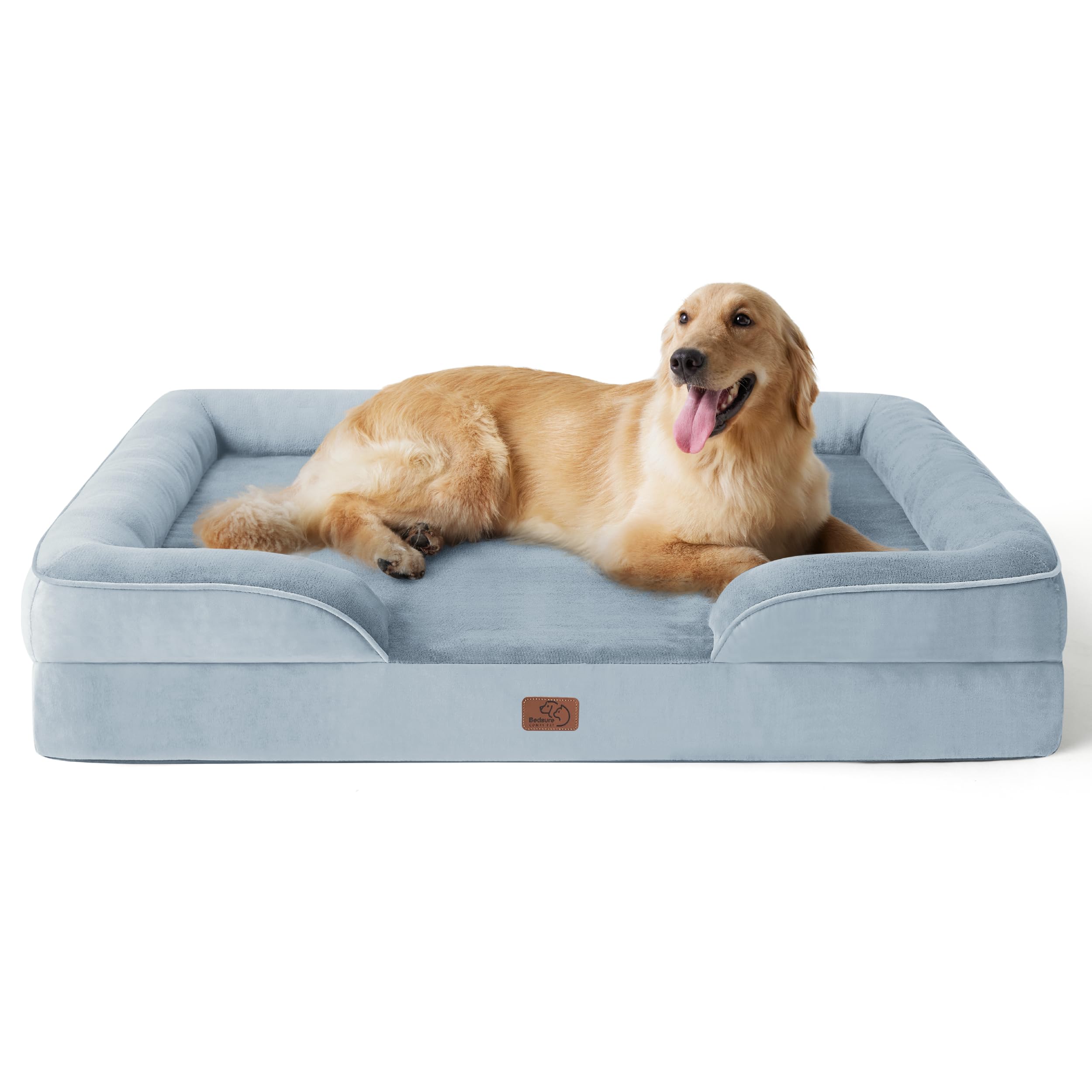 Bedsure XL Plus Orthopedic Dog Bed for Extra Large Dogs - Washable XLarge Dog Cat Bed Waterproof, Comfort Dogs Couch Sofa with Washable Removable Cover, Pet Bed with Nonskid Bottom, Light Blue, 48