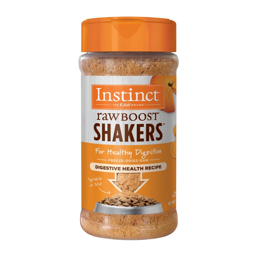 Instinct Raw Boost Shakers, Freeze-Dried Powder, Cat Food Topper, Chicken - Gut Health, 5.5 oz. Bottle, Digestive Health