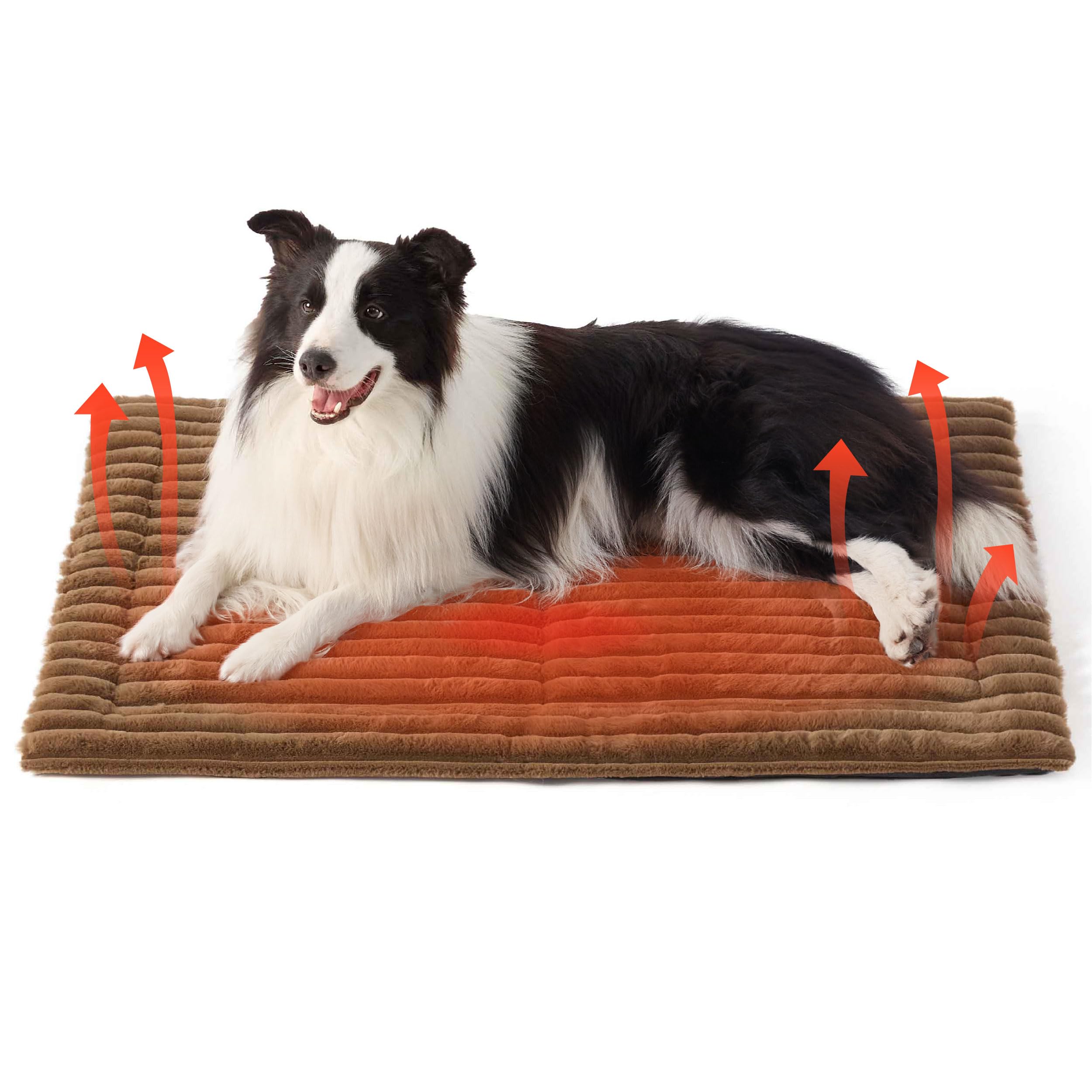 Bedsure Self Warming Dog Bed for Large Dogs, Self Heating Dog Crate Pad, Thermal Extra Warm Puppy Mat Indoor & Outdoor, Non-Slip & Washable (35