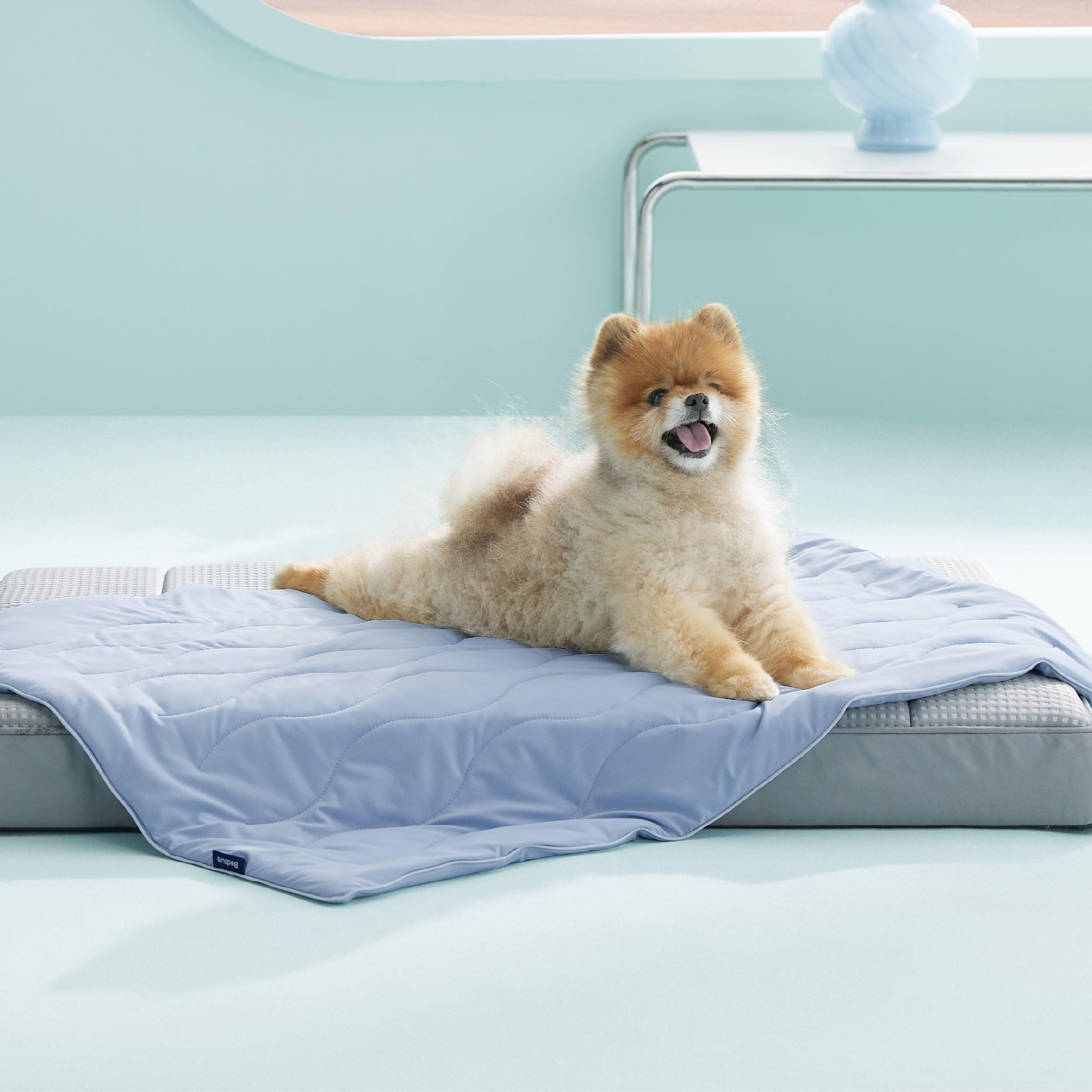 Bedsure Premium Cooling Blanket for Small Dog - Q-MAX>0.5, Breathable Summer Washable Cold Pet Throw Blanket, Soft Durable Self Cooling Cat Mat for Hot Weather, Pearl Grey, 25x35