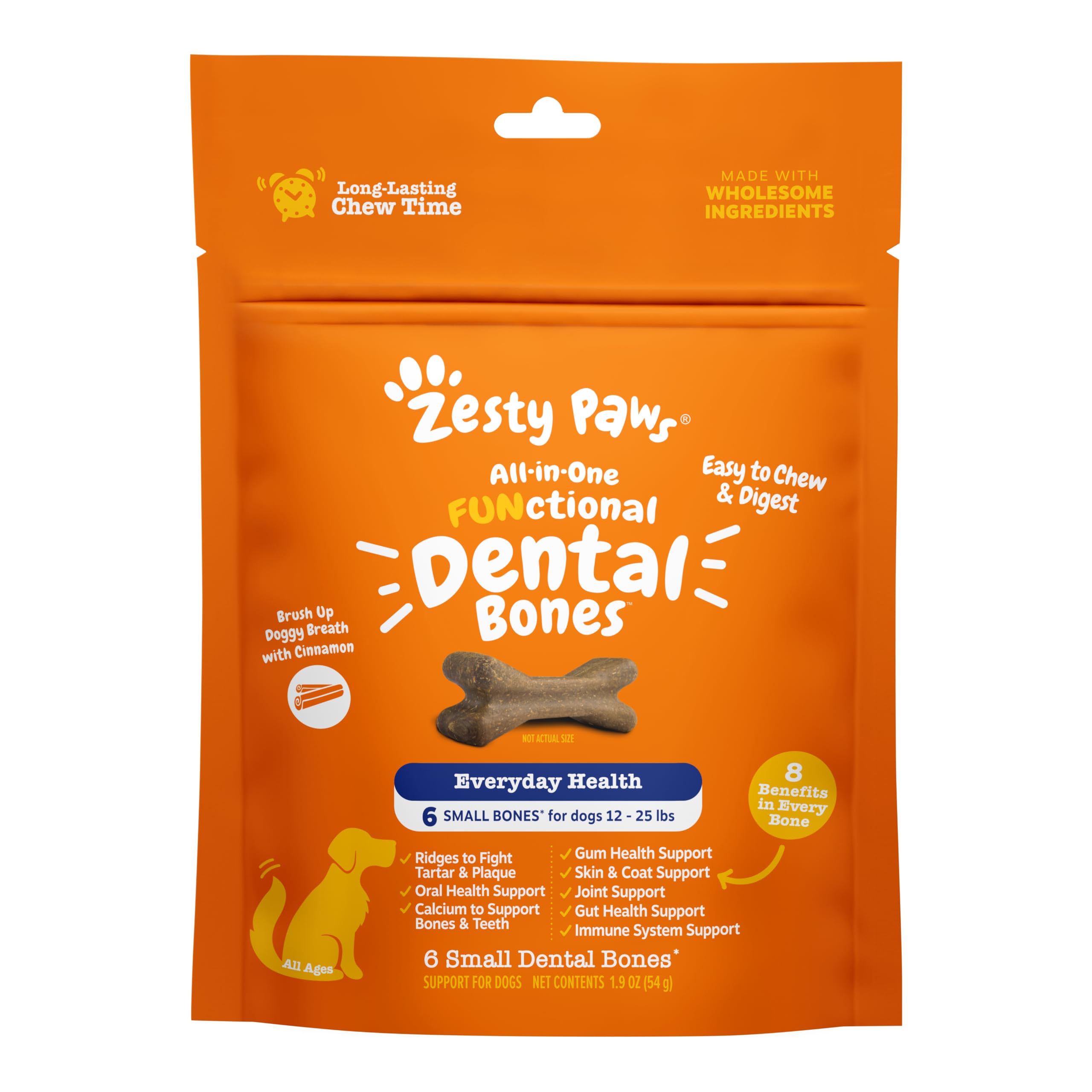 Zesty Paws All-in-One Functional Dental Bones, Small, 6ct